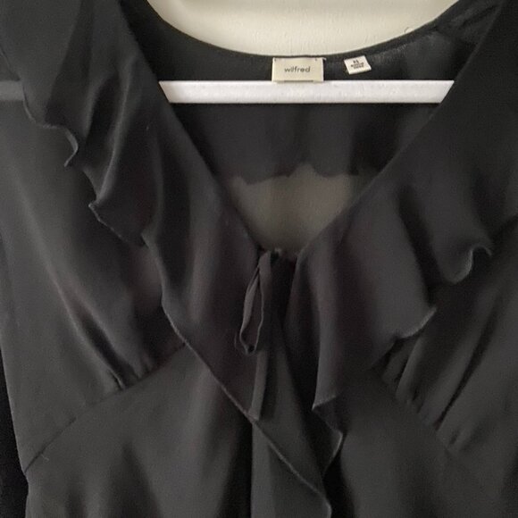 Aritzia Wilfred Frenchy Black Sheer Blouse - Picture 3 of 6